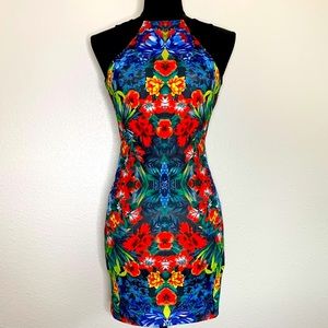 Floral Body Con Mini Dress
